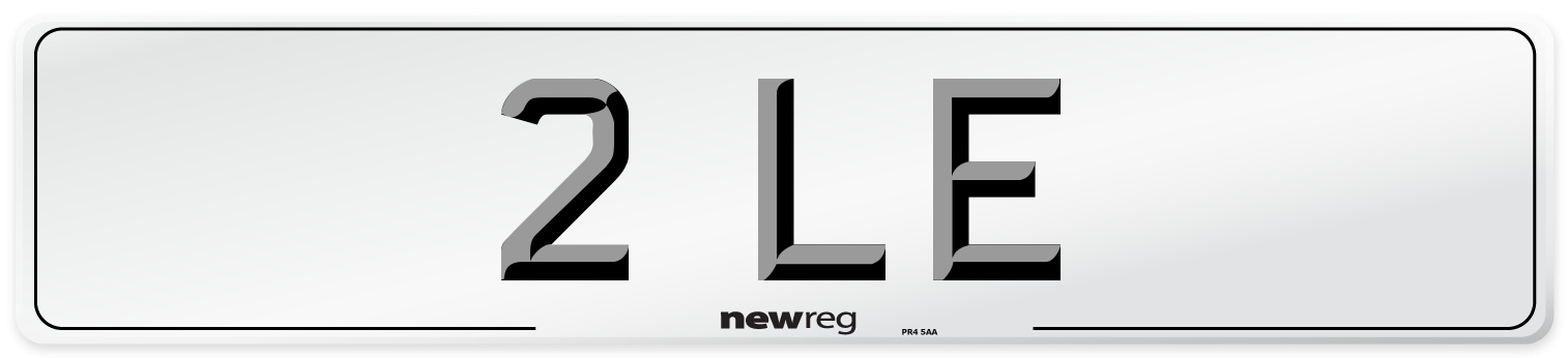 2 LE Number Plate from New Reg